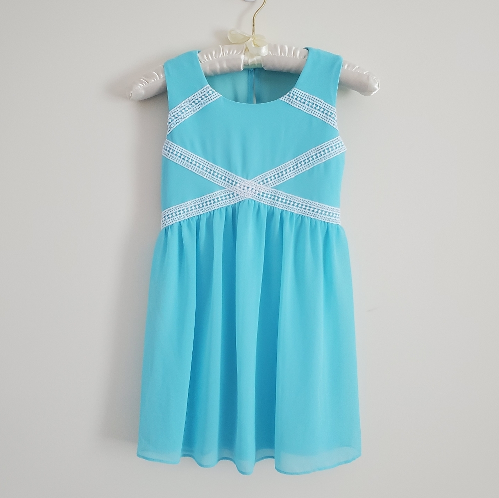 IZ Byer sleeveless aqua green dress size 7